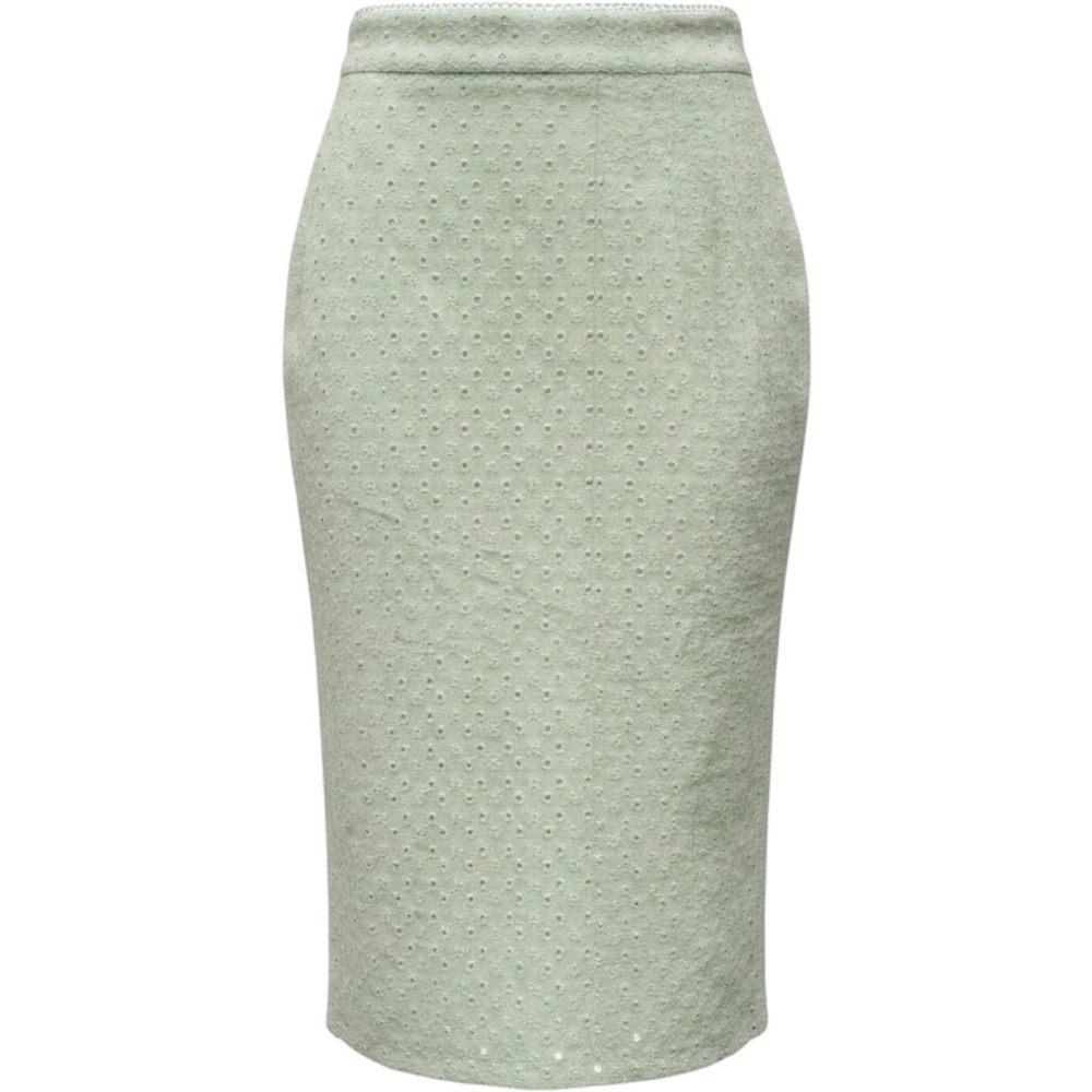 Altar'd State Sage Green Floral Eyelet Midi Skirt Scalloped Waist Small